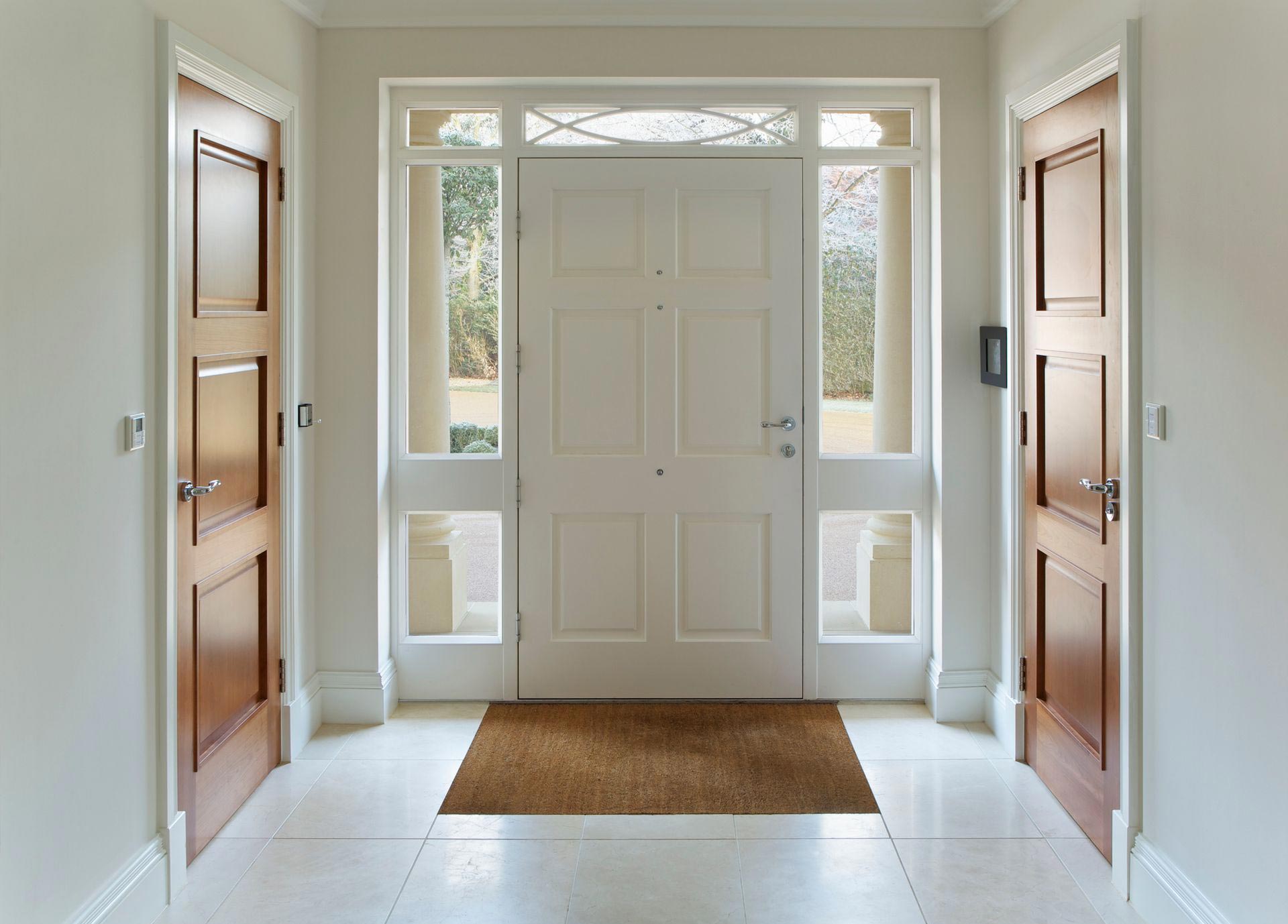 A newly installed white doorway